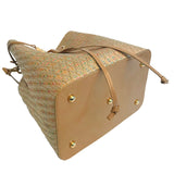 Alya bucket small textile beige diamond pattern