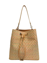 Alya bucket small textile beige diamond pattern
