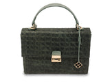 Almaaz Lock M Henkeltasche top handle bag Krok croc grün green