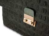 Almaaz Lock M Henkeltasche top handle bag Krok croc grün green
