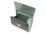 Almaaz Lock S, croc print, grün, smooth salbei