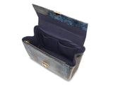 Almaaz Lock M Henkeltasche top handle bag blue lizzard
