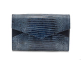 Maia Clutch Echsenprägung marine blau