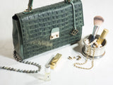 Almaaz Lock M Henkeltasche top handle bag Krok croc grün green
