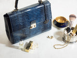 Almaaz Lock M Henkeltasche top handle bag blue lizzard