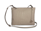 Peacock Umhängetasche Clutch Krokoprägung croc taupe