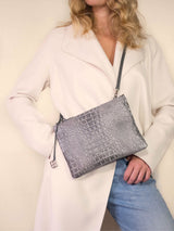 Peacock Single Medium croc Kroko grau grey