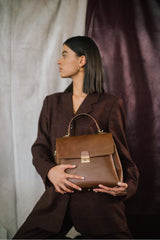 Almaaz Lock L Vintage cognac brown