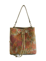 Alya Bucket Small textile oliv patterned