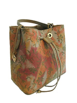 Alya Bucket Small textile oliv patterned