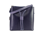 Alya Bucket Bag, Leder smooth, nachtblau + hellblau