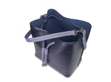 Alya Bucket Bag, Leder smooth, nachtblau + hellblau