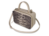 Electra, Kamera-Tasche, Eidechsen-Prägung, dunkelgrau, grainy, elfenbein