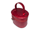 Tania Kosmetik-Tasche, Croc Prägung rot