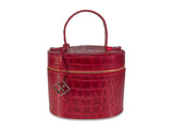 Tania Kosmetik-Tasche, Croc Prägung rot