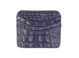 Naos Kartenhalter, blau, Leder mit Kroko Prägung
