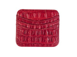 Naos Kartenhalter, rot, Leder mit Kroko Prägung