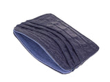 Naos Kartenhalter, blau, Leder mit Kroko Prägung