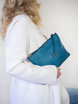 Peacock Single Medium Strauß ostrich petrol