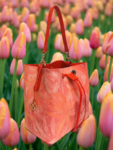 Alya Bucket Small textile - coral pattern