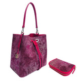 Purse "Dalim Mini" textile - purple ornament pattern