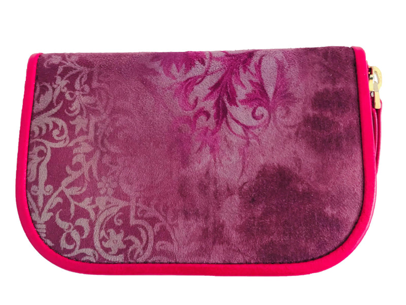 Geldbörse "Dalim Mini" Textil - violettes Ornament-Muster