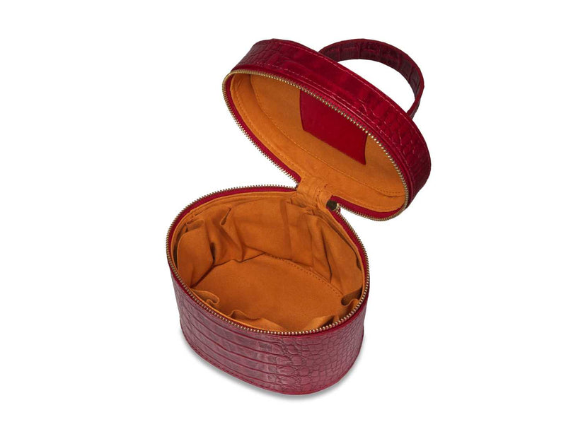 Tania Kosmetik-Tasche, Croc Prägung rot